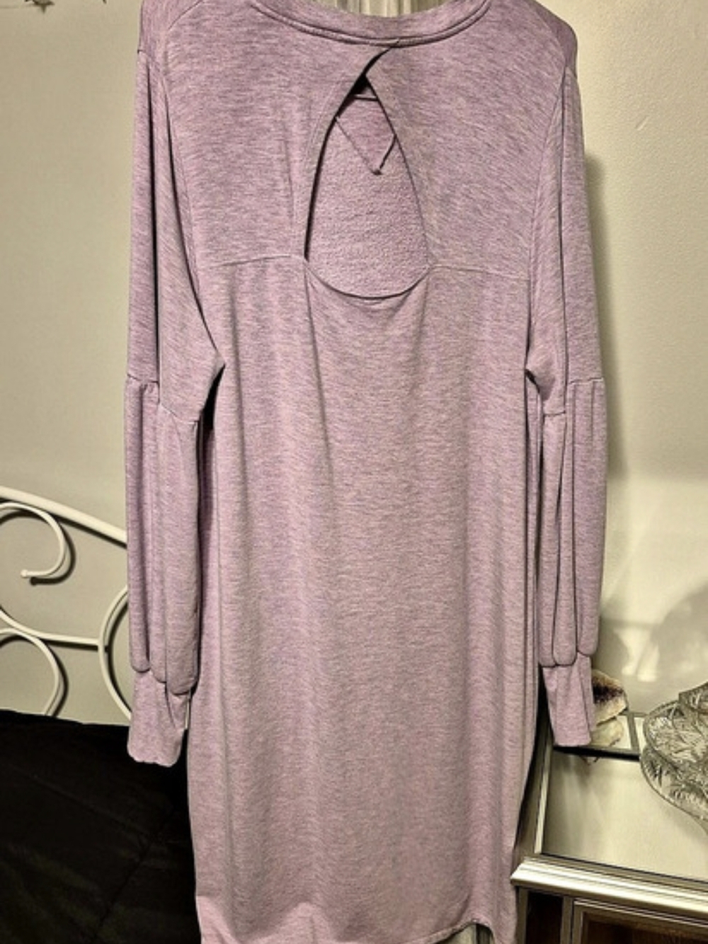 Open Peek A Boo Back, A20ctive Zone Long Sleeve Mini Dress in Purple 0X Like New